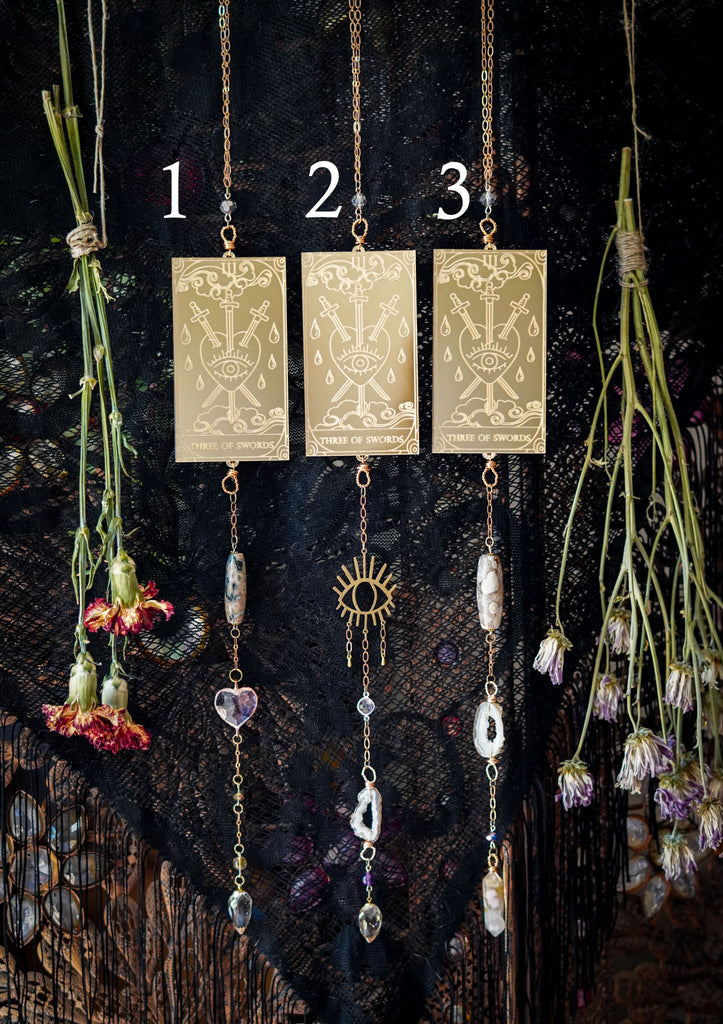 Three of Swords Tarot Card Suncatchers