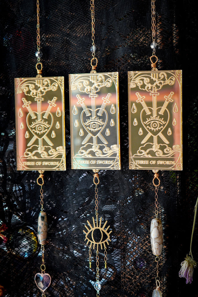 Three of Swords Tarot Card Suncatchers