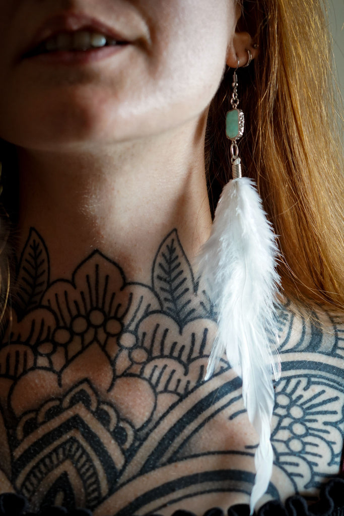 Crystal Feather Earrings
