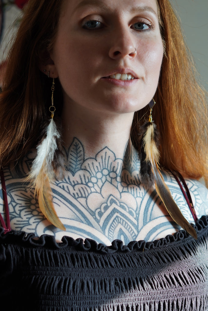 Crystal Feather Earrings