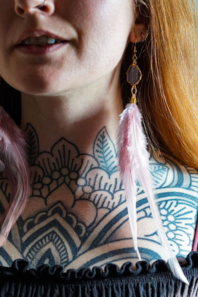 Crystal Feather Earrings
