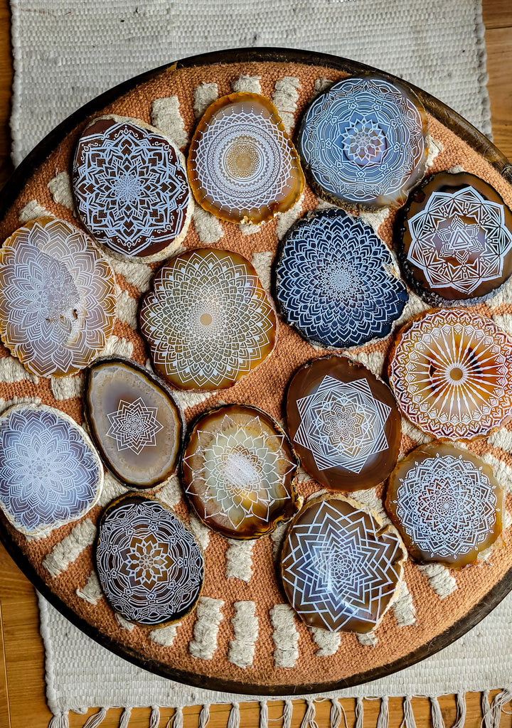 Ever Ascending Mandala Agate Slices
