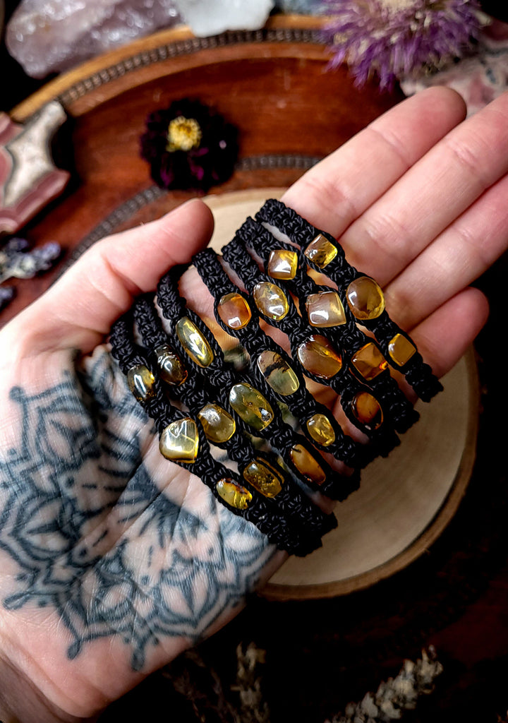 Chiapas Amber Macrame Adjustable Bracelets