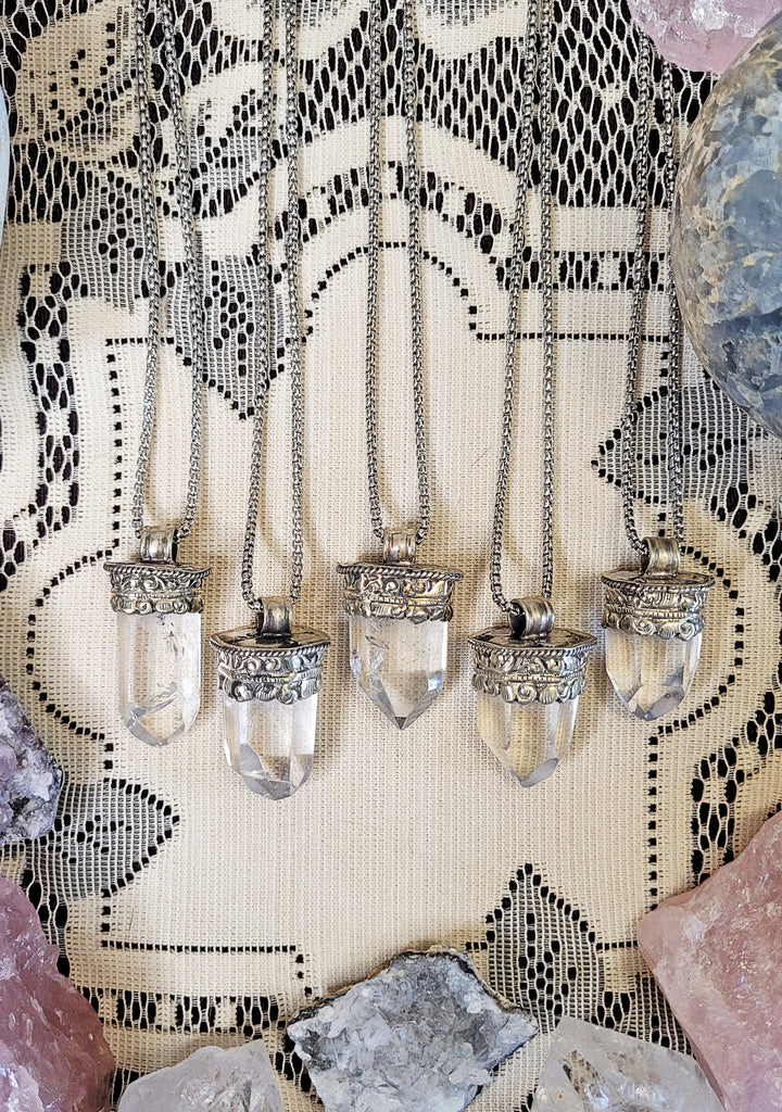 Quartz Crystal Amulet Necklace