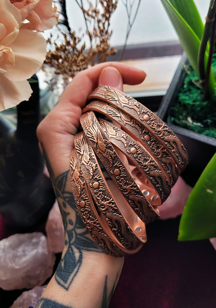 Dragon and Pheonix Copper Magnetic Bracelets