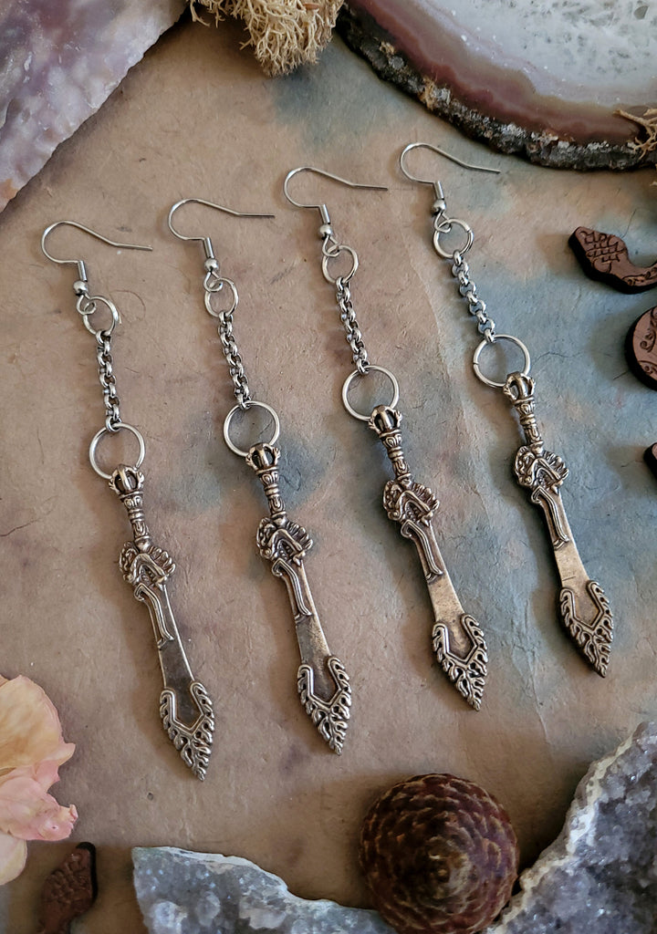 Silver Thai Dagger Earrings