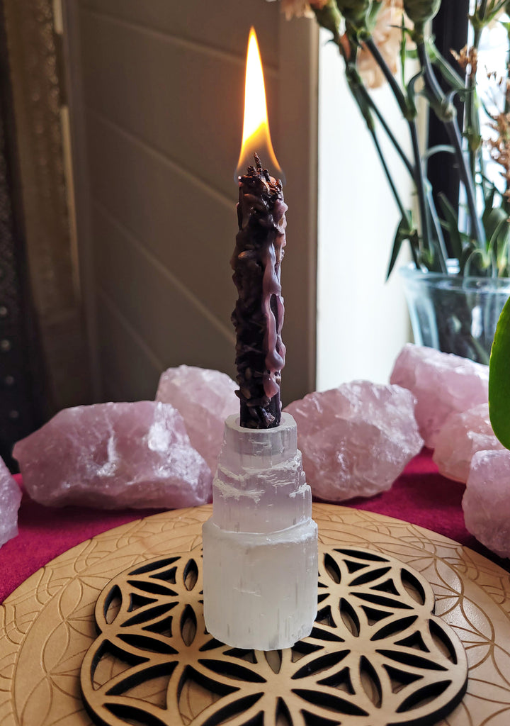 Selenite Crystal Candle Holder