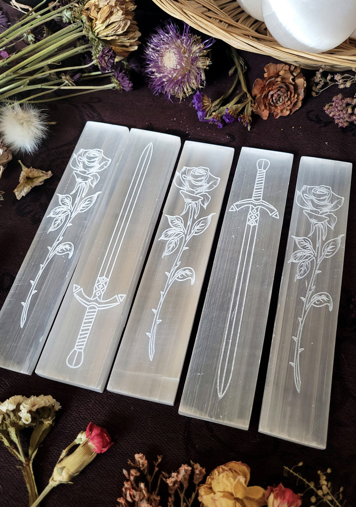 Knight Rose Selenite Crystal Slabs