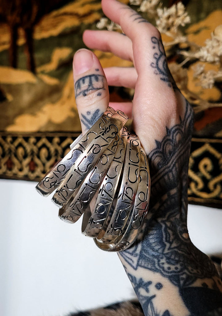 Silver Om Mane Padme Hum Bracelets