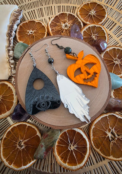 Spooky Season Mirrored Acrylic Earrings