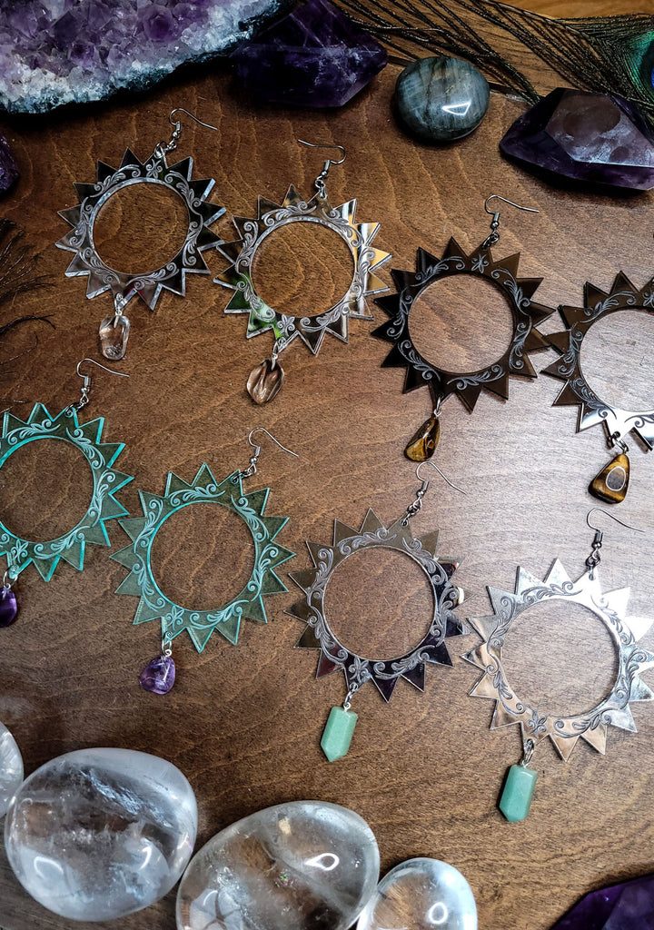 Ray Radiance Sun Crystal Earrings