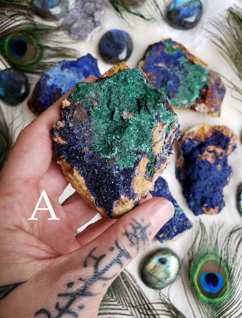 Azurite with Malachite Raw Stones