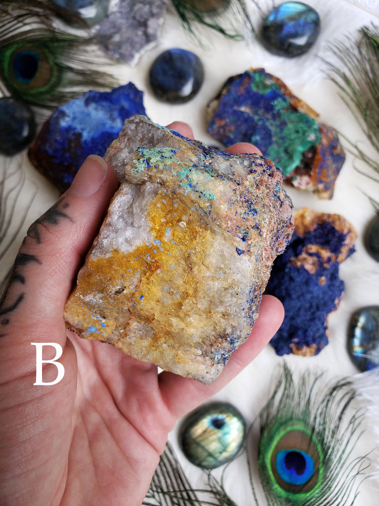 Azurite with Malachite Raw Stones
