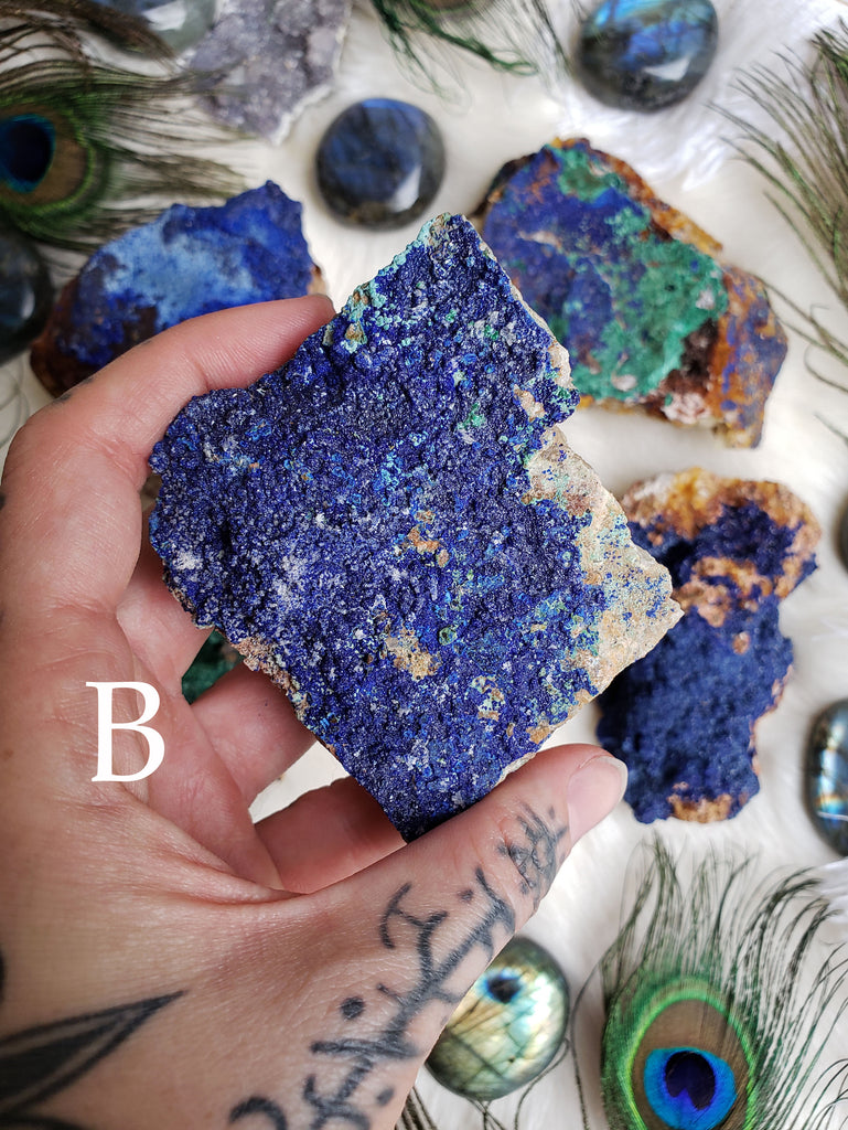 Azurite with Malachite Raw Stones