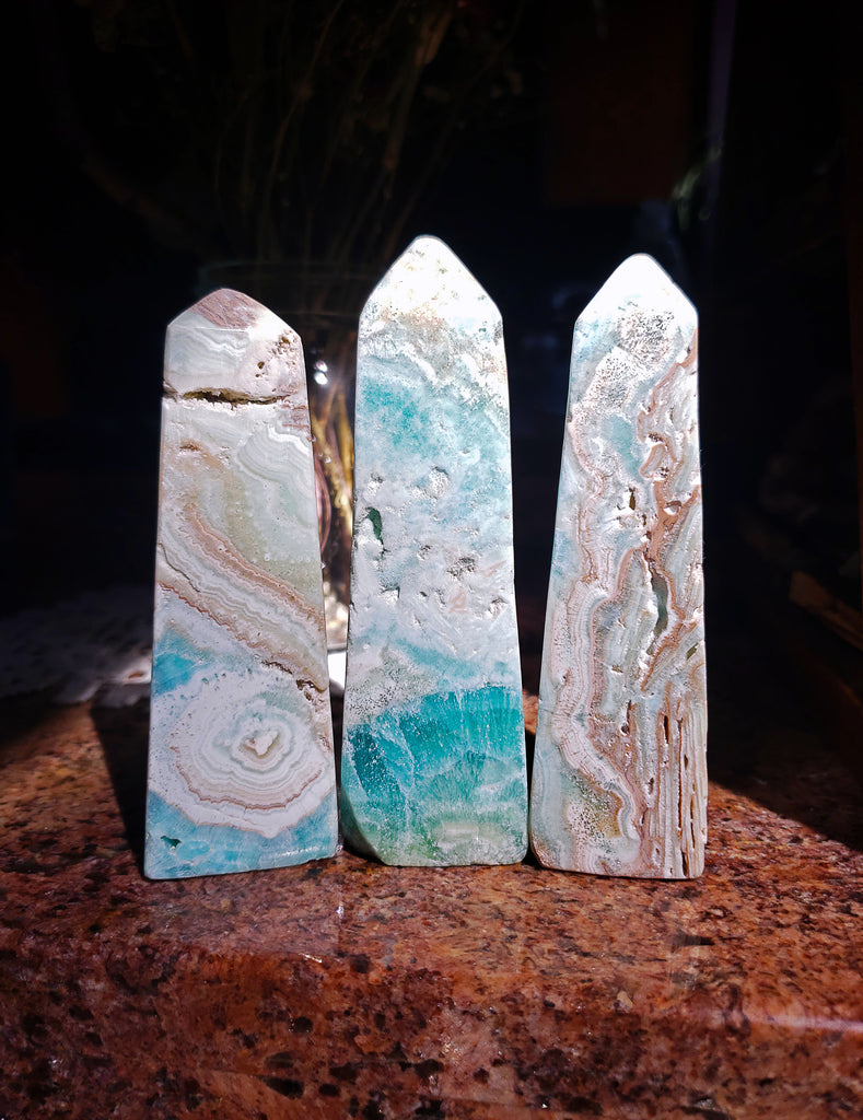 Caribbean Calcite Crystal Obelisk Towers