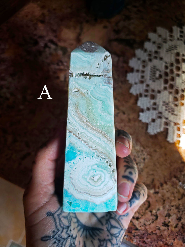 Caribbean Calcite Crystal Obelisk Towers