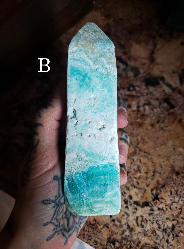 Caribbean Calcite Crystal Obelisk Towers