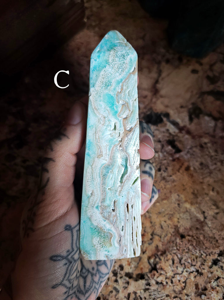 Caribbean Calcite Crystal Obelisk Towers