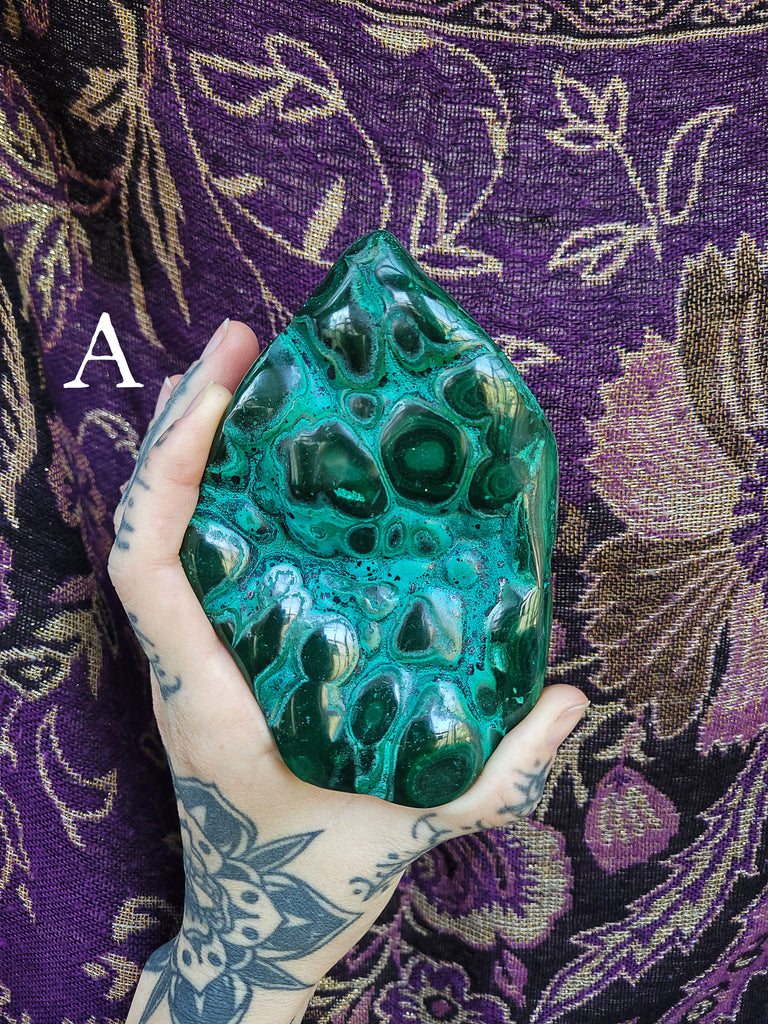 Chrysocolla and Malachite Crystal Free Forms