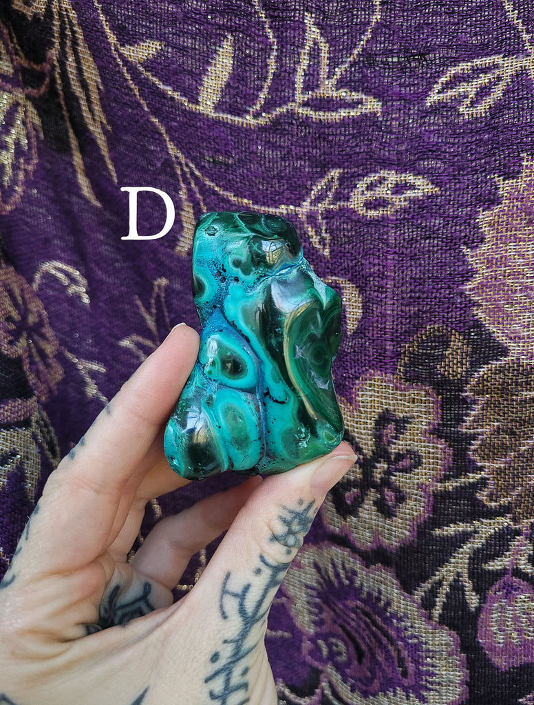 Chrysocolla and Malachite Crystal Free Forms