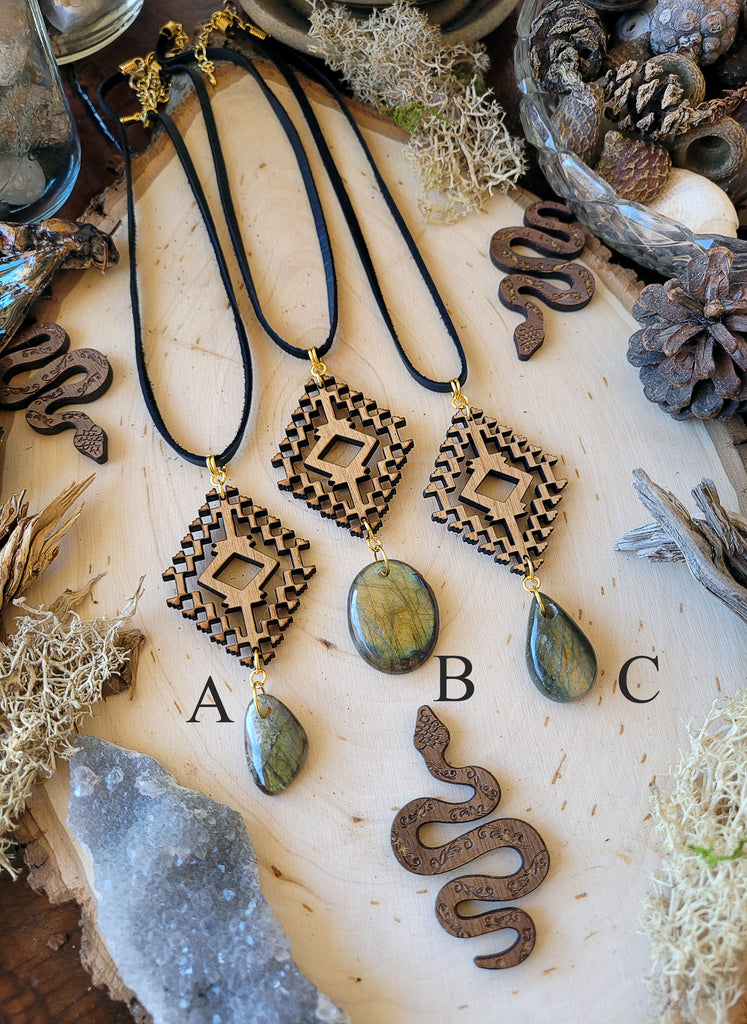 Folk Collective Labradorite Crystal Necklaces