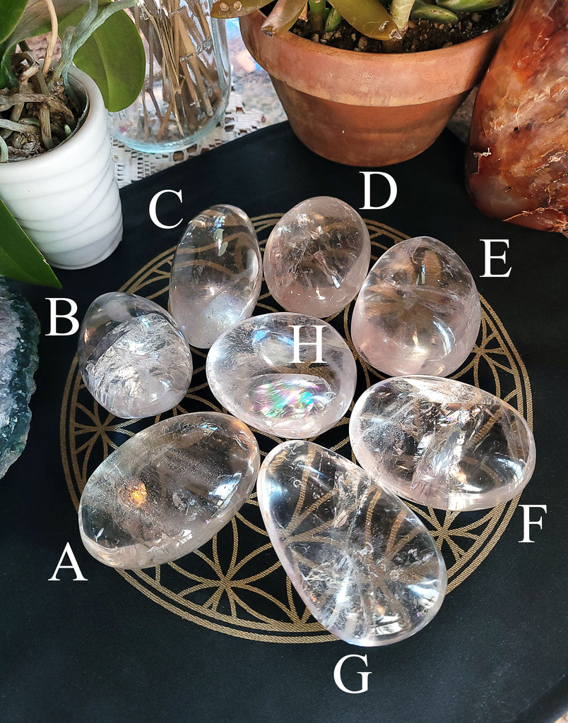 Clear Quartz Pebble Palm Stones