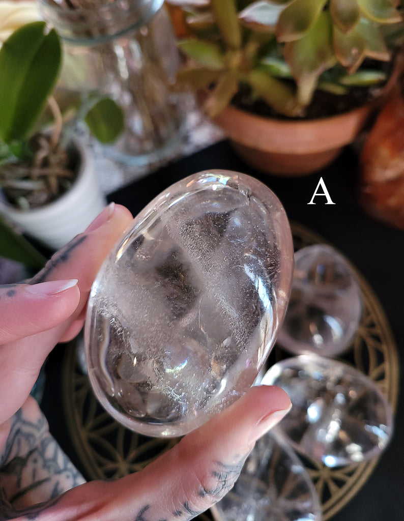 Clear Quartz Pebble Palm Stones