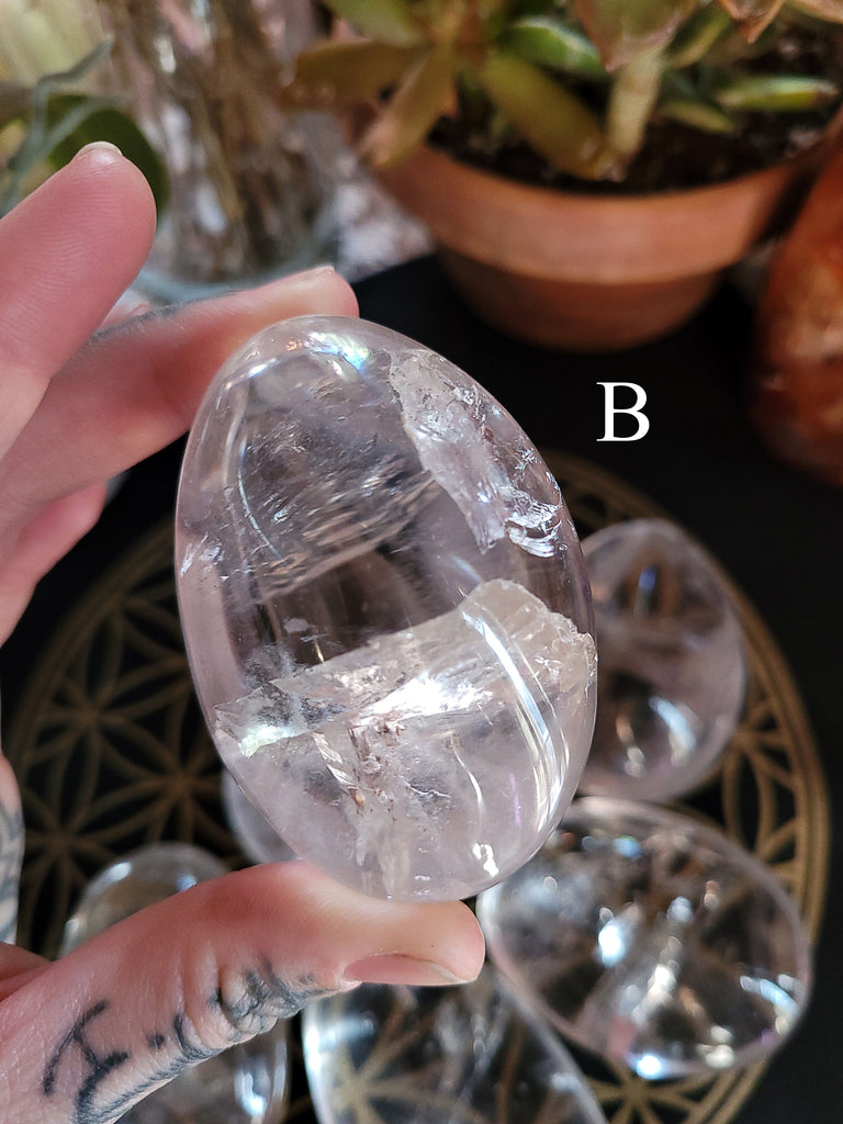 Clear Quartz Pebble Palm Stones