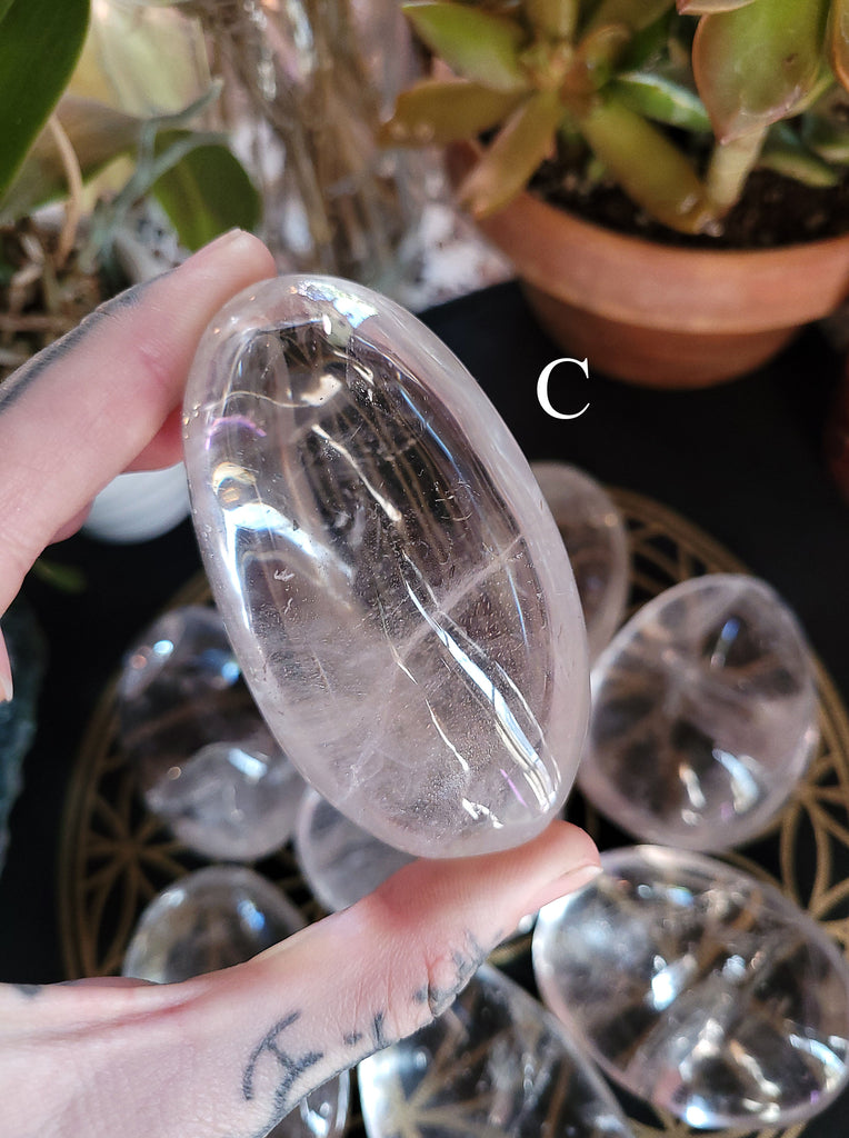 Clear Quartz Pebble Palm Stones