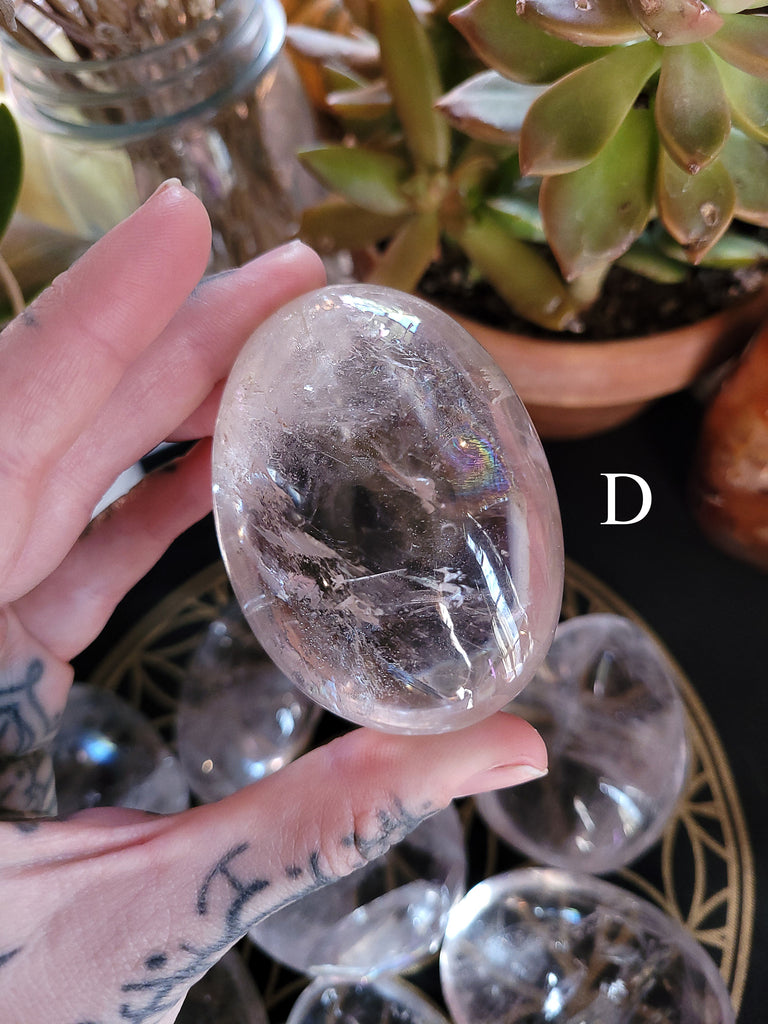 Clear Quartz Pebble Palm Stones