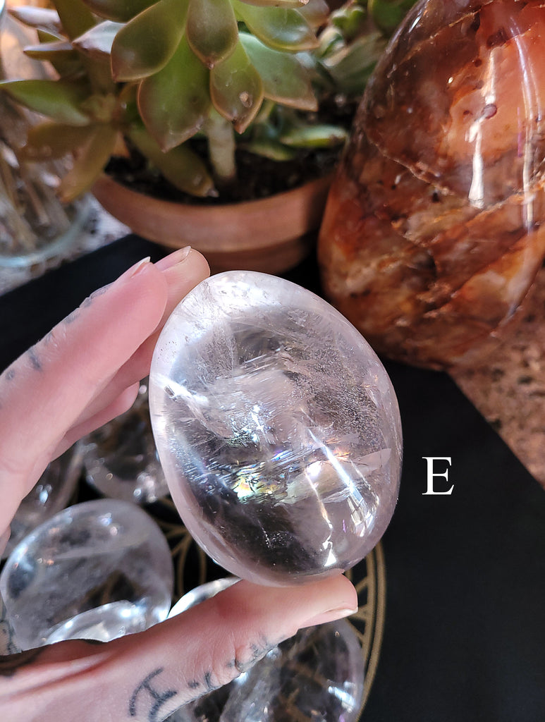 Clear Quartz Pebble Palm Stones