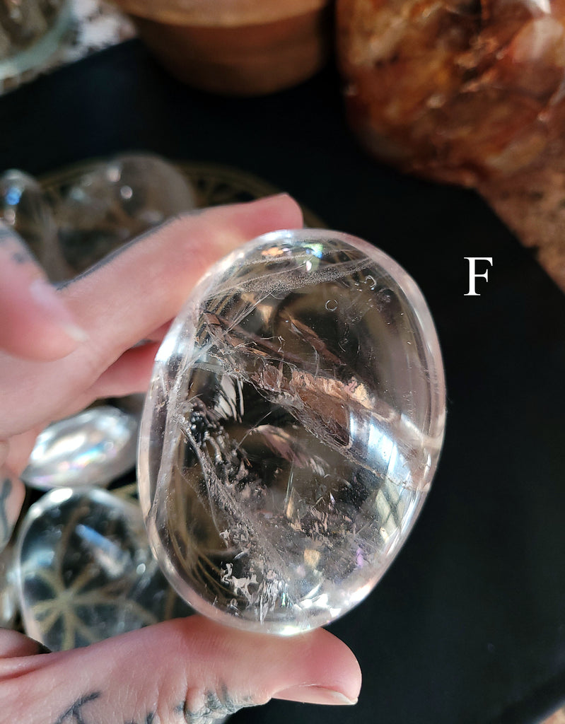Clear Quartz Pebble Palm Stones