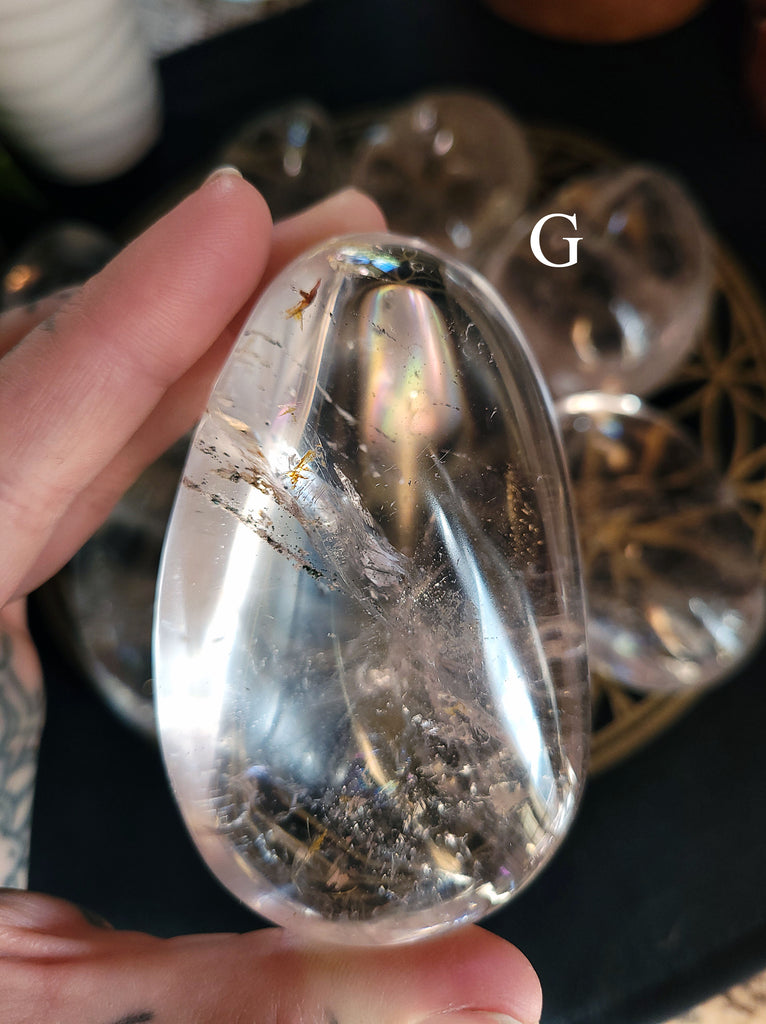 Clear Quartz Pebble Palm Stones