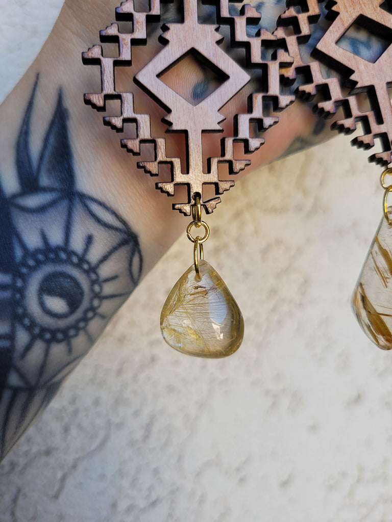 Folk Collective Rutilated Quartz Crystal Necklaces
