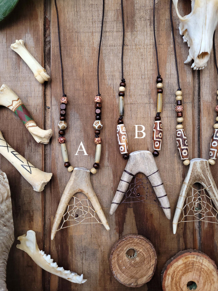 Shamanic Deer Antler Totem Necklaces