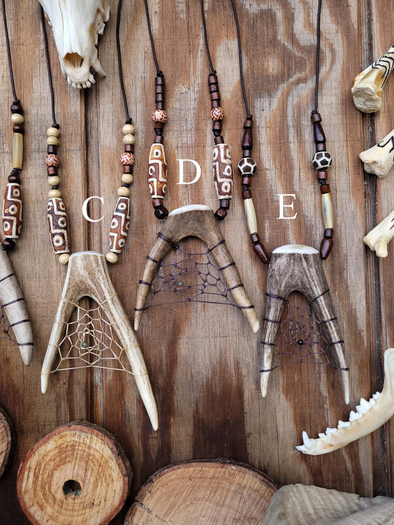 Shamanic Deer Antler Totem Necklaces