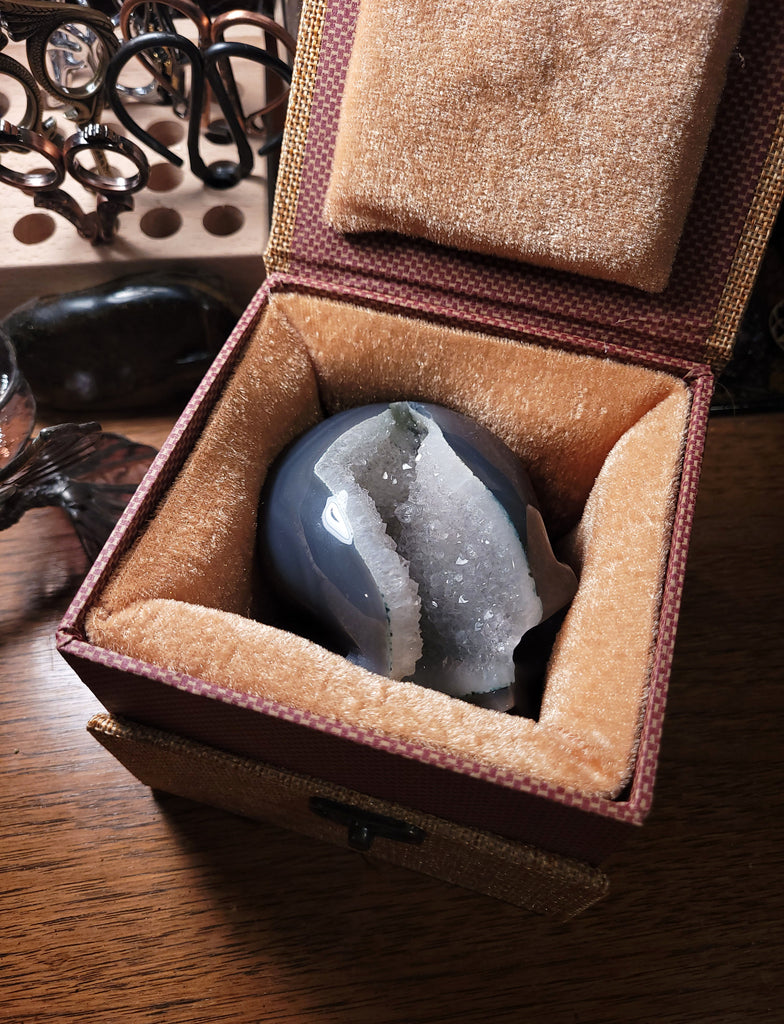 Agate Druzy Crystal Skulls