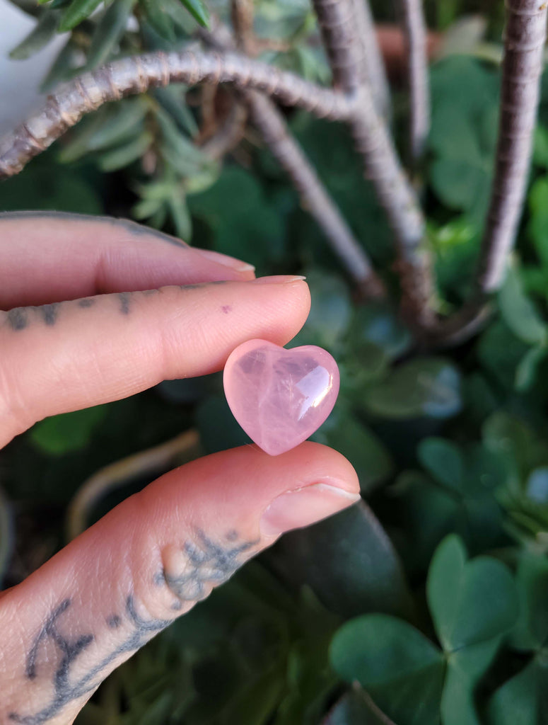 Mini Rose Quartz Crystal Hearts - Set of 3
