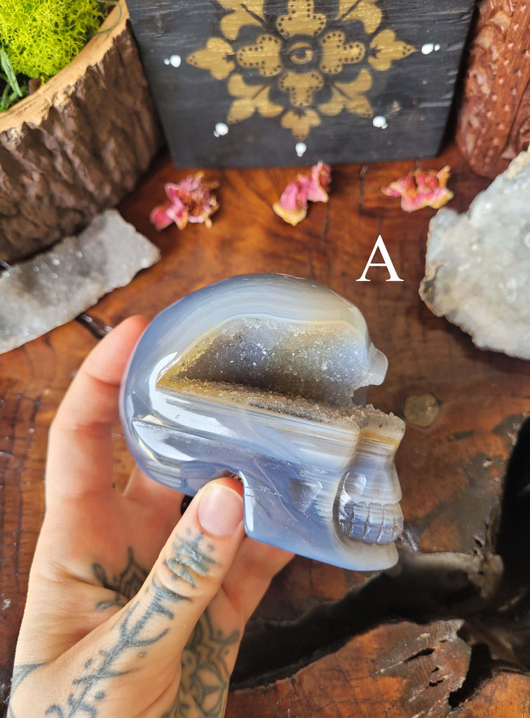 Agate Druzy Crystal Skulls
