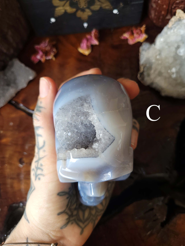Agate Druzy Crystal Skulls
