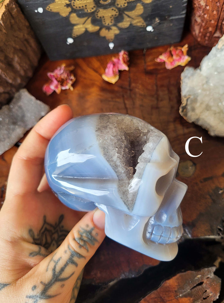 Agate Druzy Crystal Skulls