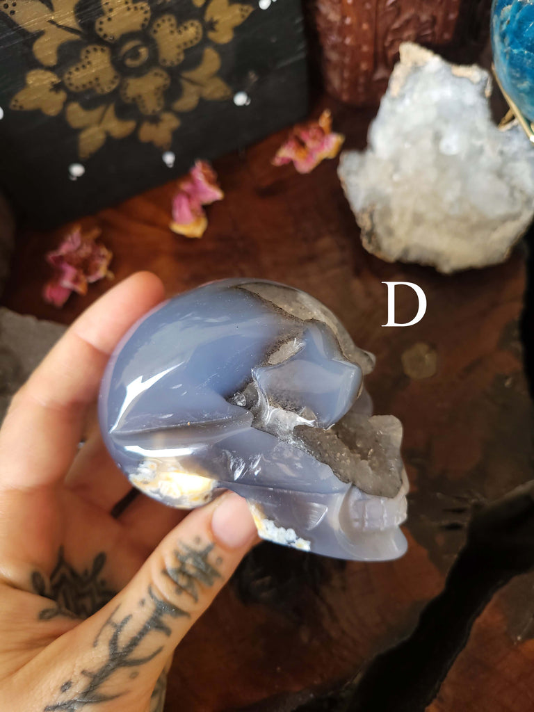 Agate Druzy Crystal Skulls