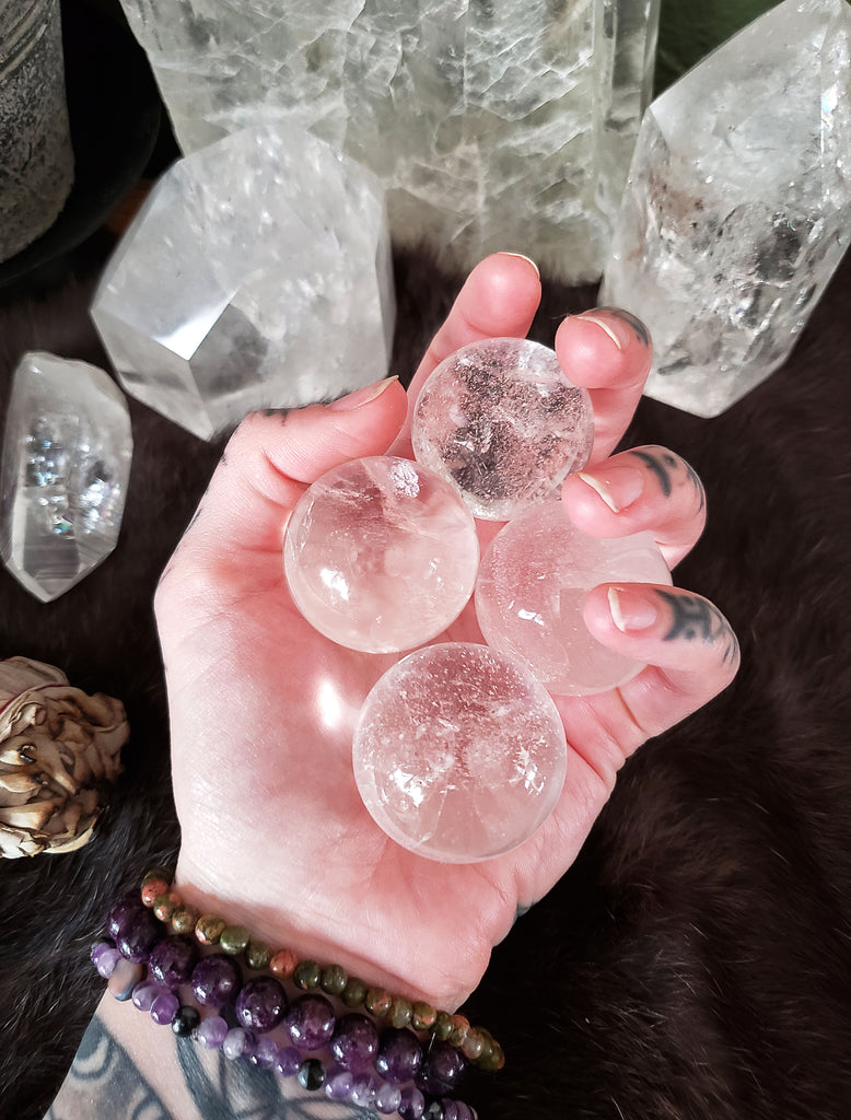 Quartz Crystal Pebbles and Spheres