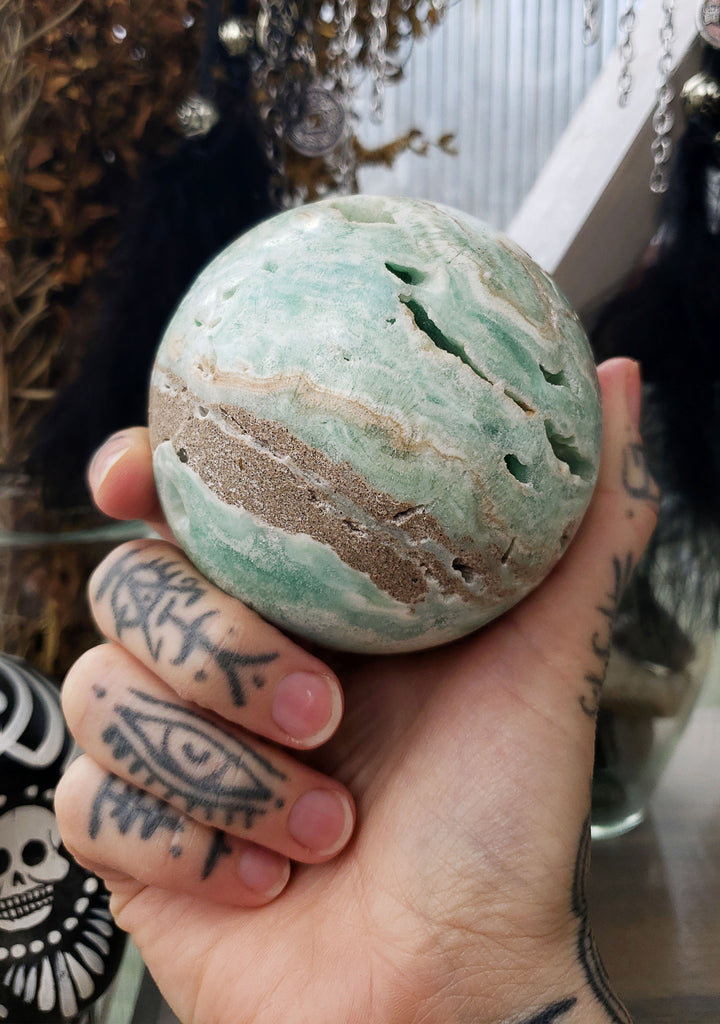 Caribbean Calcite Crystal Sphere