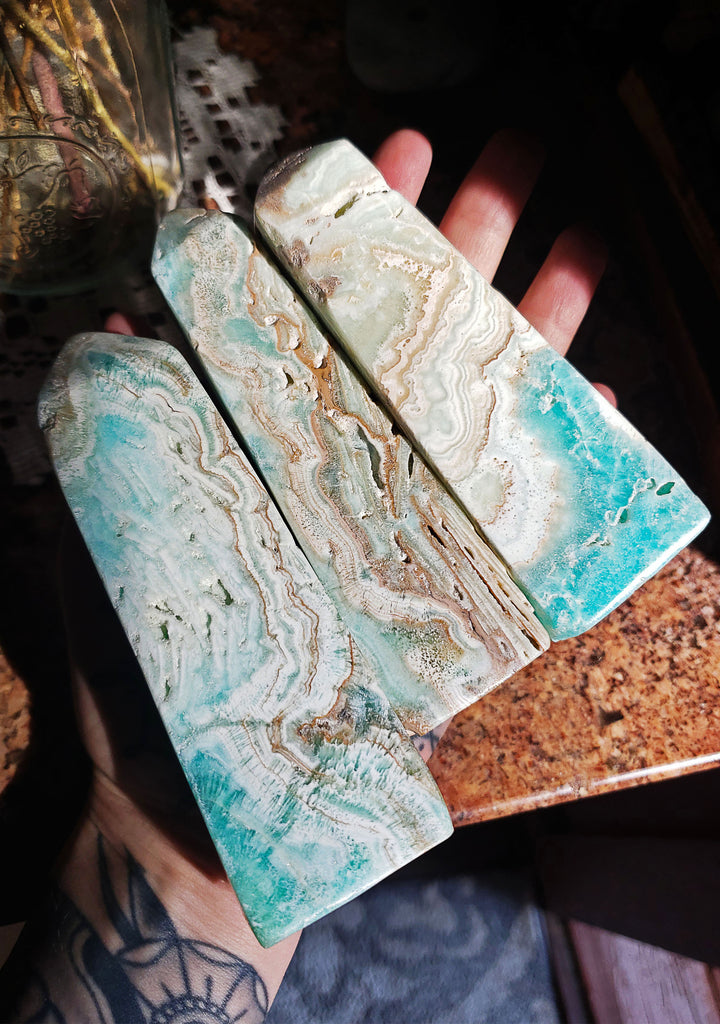 Caribbean Calcite Crystal Obelisk Towers
