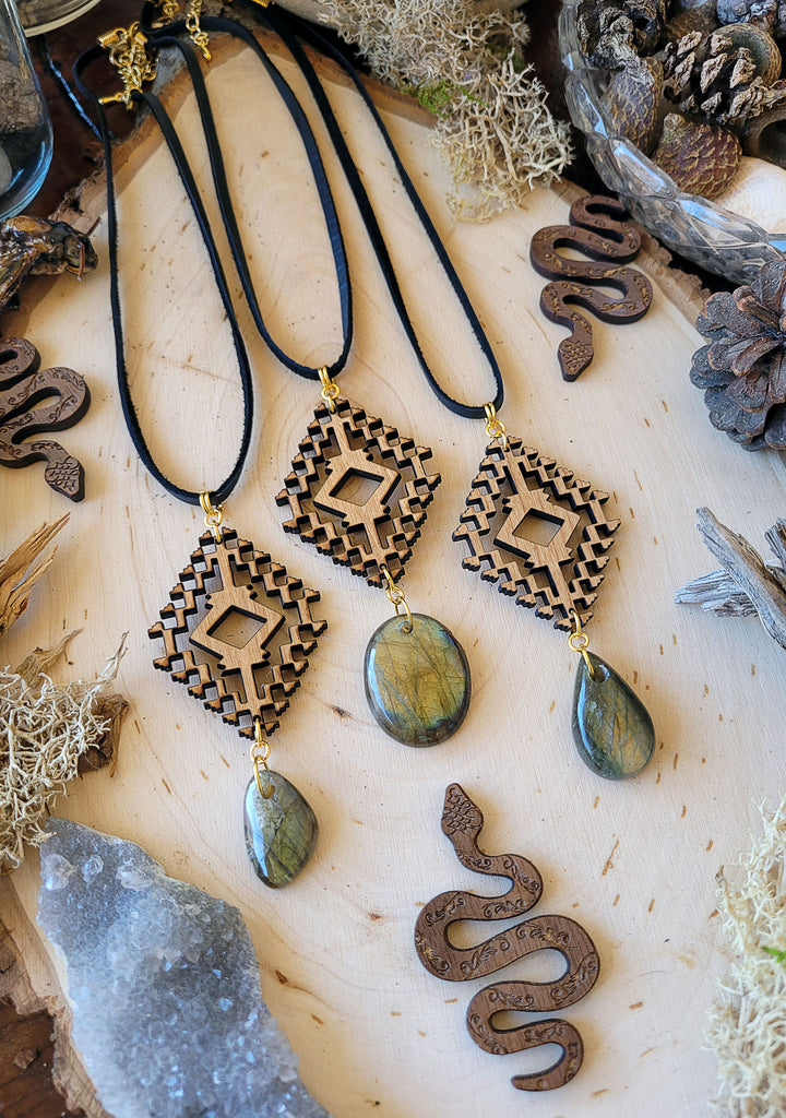 Folk Collective Labradorite Crystal Necklaces