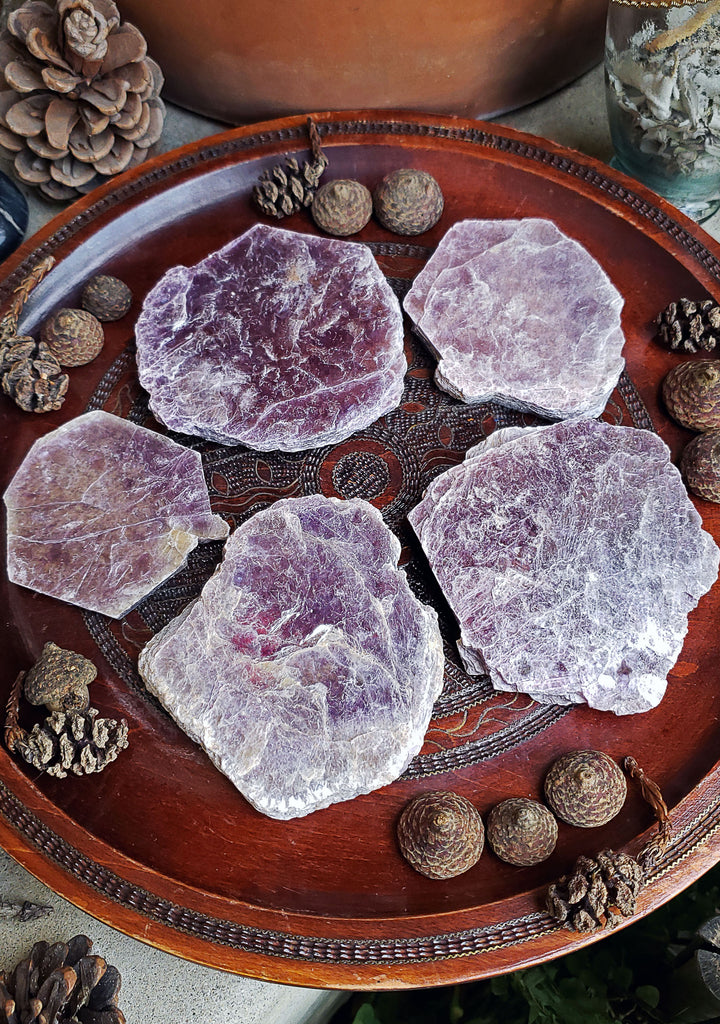 Lepidolite Crystal Slabs