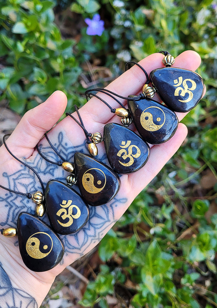 Shungite Gold Totem Amulet Necklace
