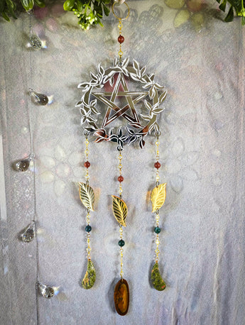 Pentacle Star Wreath Suncatcher