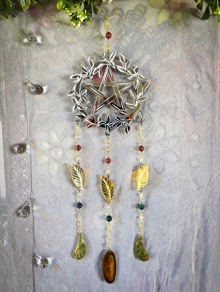 Pentacle Star Wreath Suncatcher